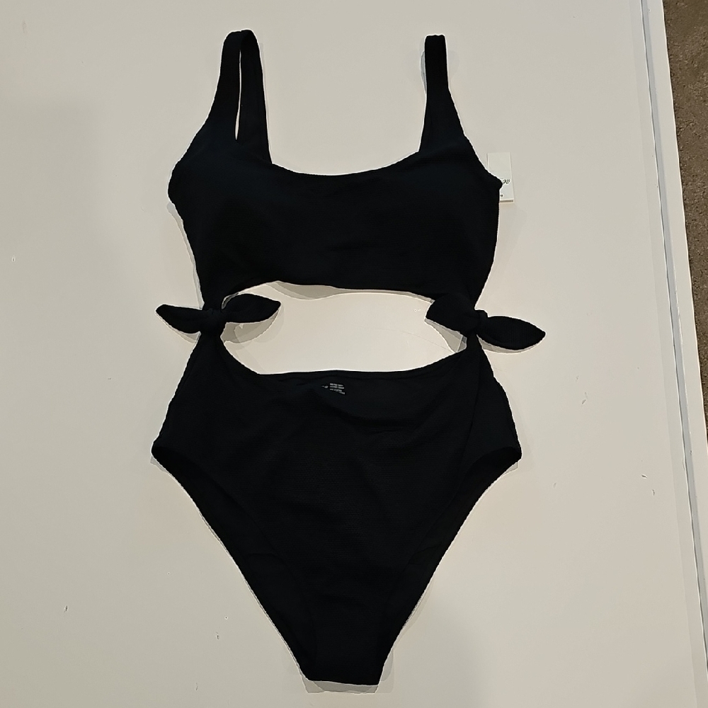 Aerie Black One-Piece Swimsuit Size L